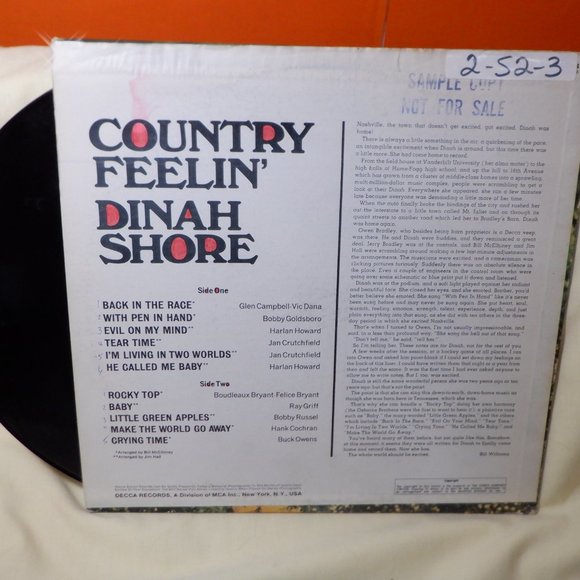 ~~~ DINAH SHORE ~~~ Country Feelin' - Picture 2 of 2